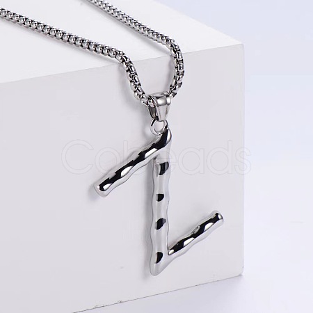 Minimalist chic collarbone necklace with 26 English letters design LW4134-52-1