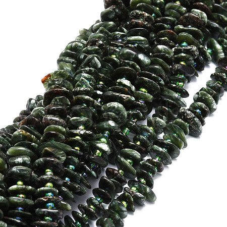 Natural Seraphinite Beads Strands G-E569-K02-1