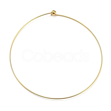 PVD Vacuum Plating 202 Stainless Steel Wire Choker Necklace NJEW-H011-01G-1