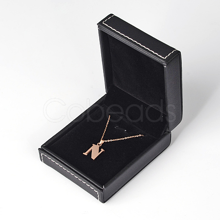 Square Imitation Leather Necklaces Boxes LBOX-F001-01-1