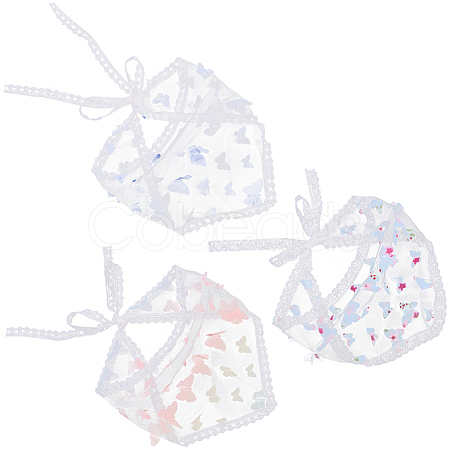 3Pcs 3 Colors Polyester Triangle Headscarf AJEW-CY0001-69-1