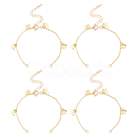 10Pcs Brass Curb Chains Bracelet Making AJEW-UN0001-19-1