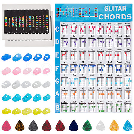 Plastic Self-Adhesive Guitar Fretboard Note Map Sticker Labels AJEW-AN0007-32-1