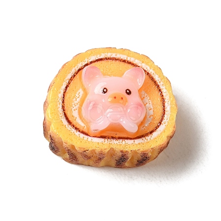 Cute Pig Theme Resin Imitation Food Decoden Cabochons RESI-U0003-02D-1