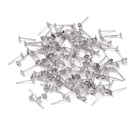 Non-Tarnish 304 Stainless Steel Stud Earring Settings STAS-J031-09-1