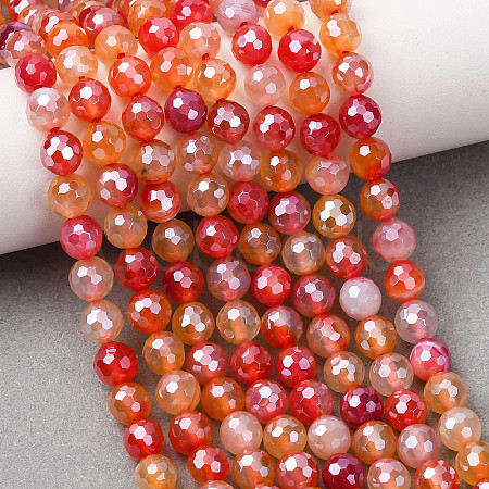 Natural Banded Agate Beads Strands G-B191-A01-6mm-1
