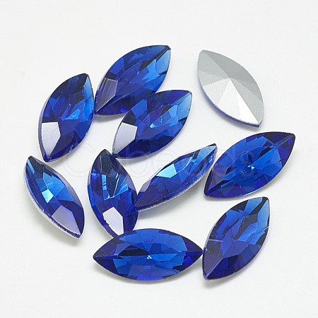 Pointed Back Glass Rhinestone Cabochons RGLA-T083-7x15mm-11-1