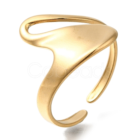 304 Stainless Steel Cuff Rings for Women RJEW-Z074-14G-1