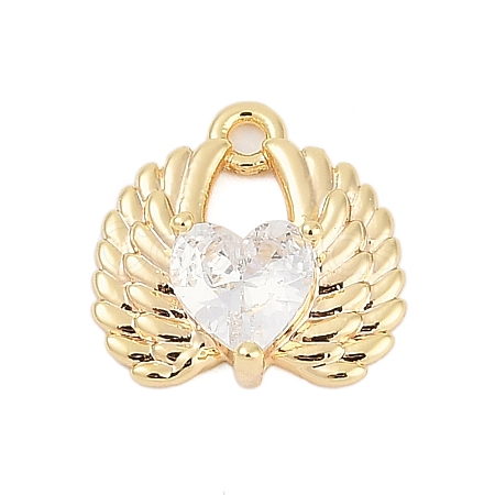 Brass Micro Pave Cubic Zirconia Charms ZIRC-P122-01B-G01-1