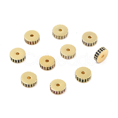 Rack Plating Brass Micro Pave Cubic Zirconia Beads KK-F879-14G-1