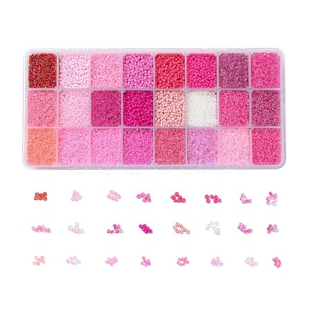 600G 24 Colors Glass Seed Beads SEED-JP0008-07-2mm-1