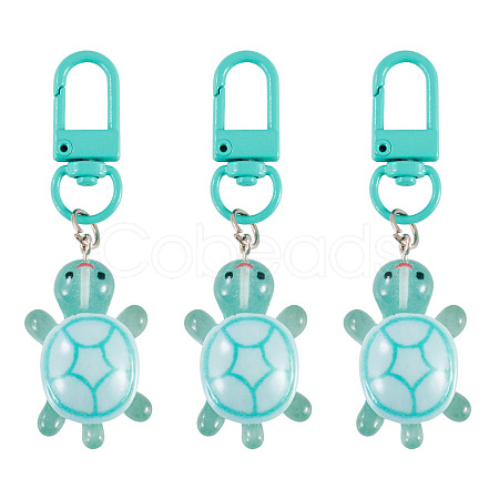 3Pcs Resin Tortoise Pendant Decorations HJEW-TA0001-39I-1