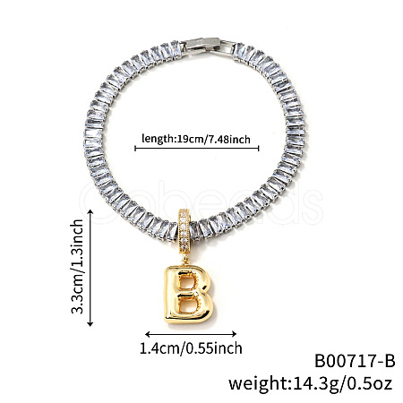 Fashionable Brass Charm Bracelets LI7211-2-1