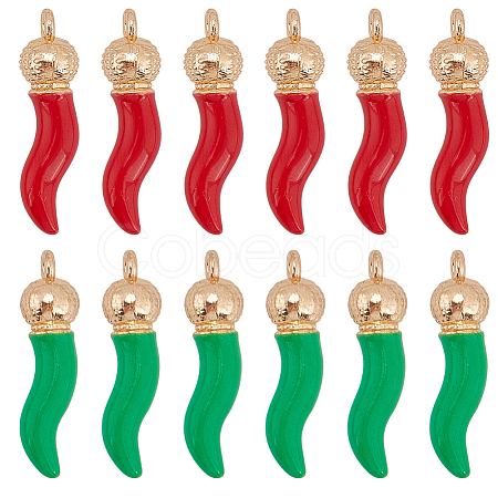 20Pcs 2 Colors Opaque Resin Pendants RESI-SC0006-21-1