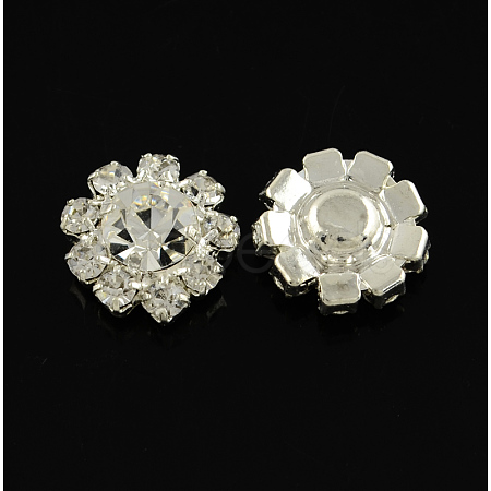 Shining Garment Accessories Flower Brass Grade A Rhinestone Findings Cabochons LS-RB-S022-01-1