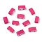 2-Hole Glass Seed Beads, Rubberized Style, Rectangle, Deep Pink, 4.5~5.5x2x2~2.5mm, Hole: 0.5~0.8mm