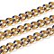 Golden Brass Enamel Curb Chain, Twisted Chain, Long-Lasting Plated, with Spool, Unwelded, Marine Blue, 10.5x8x3.5mm, 32.8 Feet(10m)/roll