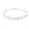 Electrophoresis Iron Expandable Bangle Making, Adjustable Wire Blank Bracelet for DIY Jewelry Making, Long-Lasting Plated, Silver, 0.2cm, Inner Diameter: 2-3/8 inch(5.9cm)