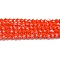 Opaque Solid Color Electroplate Glass Beads Strands, Pearl Luster Plated, Faceted, Bicone, Orange Red, 4x4mm, Hole: 0.8mm, about 82~85pcs/strand, 30.5~31cm