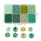 1 Box Mixed 6/0 Glass Seed Beads Round  Loose Spacer Beads, Green, 4mm, Hole: 1mm, about 1900pcs/box