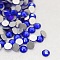 Faceted Glass Flat Back Rhinestone for Garment, Grade A, Back Plated, Half Round, Cobalt, 3~3.2mm, about 1440pcs/bag