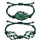 Adjustable Braided Nylon Cord Macrame Pouch Bracelet Making, with Glass Beads, Dark Green, Inner Diameter: 1-7/8~3-1/4 inch(4.7~8.4cm), 2 styles, 1pc/style, 2pcs/set