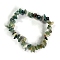 Natural Moss Agate Stretch Bracelets, Chip, 17~22cm