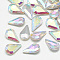 Pointed Back Glass Rhinestone Cabochons, Back Plated, Faceted, teardrop, Crystal AB, 10x6x3mm