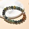 Natural Indian Agate Bead Stretch Bracelets, Round, Inner Diameter: 2-1/8 inch~2-3/8 inch(5.5~6cm), Bead: 8mm