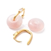 Donut Natural Agate Hoop Earrings for Women EJEW-E303-25G-01-3