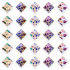 30Pcs Rainbow Iridescent Printed Opaque Acrylic Beads OACR-TA0001-73A-2