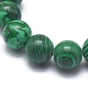 Synthetic Malachite(Dyed) Bead Stretch Bracelets BJEW-K212-C-031-3