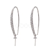 Anti-Tarnish Rhodium Plated 925 Sterling Silver Micro Pave Cubic Zirconia Earring Hooks STER-F041-88P-1