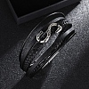 Leather Cords Multi-strand Bracelets with Magnetic Clasp PW-WG89659-01-2