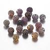 Brass Micro Pave Cubic Zirconia Beads ZIRC-G078-38-1