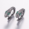 Brass Micro Pave Cubic Zirconia Hoop Earrings EJEW-F134-01B-1