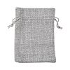 Polyester Imitation Burlap Packing Pouches Drawstring Bags ABAG-R005-14x10-04-2