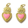 Golden Tone Brass Enamel Pendants X-KK-K750-01G-C-4