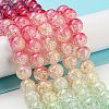 Spray Painted Crackle Glass Beads Strands DGLA-C002-10mm-06-2