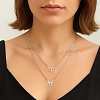 4Pcs 2 Colors Alloy Crystal Rhinestone Double Layered Necklaces NJEW-HY0001-25A-5