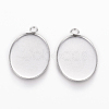 Tarnish Resistant 304 Stainless Steel Pendant Cabochon Settings STAS-L195-11A-1