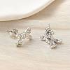 Brass Micro Pave Clear Cubic Zirconia Bowknot Stud Earrings EJEW-A145-02B-P-3