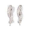 Rack Plating Brass Cubic Zirconia Hoop Earring Findings KK-S374-04P-05-1