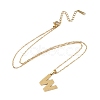 Ion Plating(IP) Initial Letter 304 Stainless Steel Pendant Necklaces NJEW-M199-01G-W-3