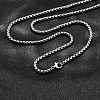 Non-Tarnish 304 Stainless Steel Box Chain Necklaces NJEW-O110-05I-P-1