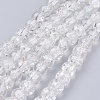 Spray Painted Crackle Glass Beads Strands CCG-Q001-6mm-01-1
