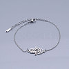 Tarnish Resistant 201 Stainless Steel Link Bracelets BJEW-T011-JN495-1-1
