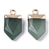 Natural Green Aventurine Pointed Pendants G-N326-34H-2