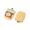 304 Stainless Steel Enamel Charms STAS-R168-01B-G-2