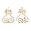 Brass Micro Pave Clear Cubic Zirconia Connector Charms CU-CBA7BFE-03C-G-1